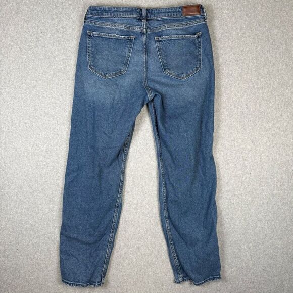 Hollister Womens Size 29 Low Rise Cropped Boyfriend Denim Jeans Blue Destroyed - Picture 9 of 9